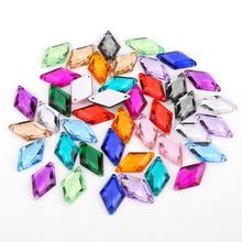 TPSMOC 100pcs 10mmx18mm Rhombus Acrylic Sew-On Rhinestones Garment Shoes Bags Sewing Accessories DIY Crafts 2024 - compre barato