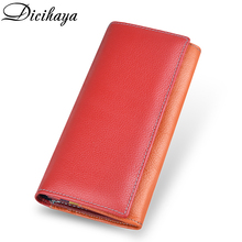 DICIHAYA Genuine Leather Women Clutch Wallet Female Coin Purse Portomonee Clamp For Phone Bag Card Holder Handy Passport Holder 2024 - compre barato