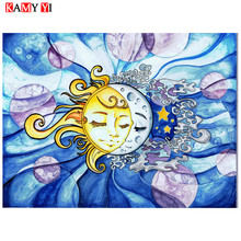 KAMY YI Full Square/Round Drill 5D DIY Diamond Painting"Moon & sun"Mosaic Stitch Diamond Embroidery Home Decor Gift HYY 2024 - buy cheap