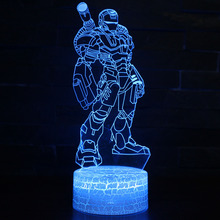 Lámpara 3D con temática de máquina de guerra de superhéroes, luz LED nocturna, cambio de 7 colores, lámpara de estado de ánimo táctil, regalo de Navidad, envío directo 2024 - compra barato