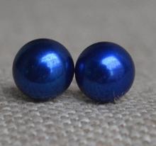 Pearl Earrings , Navy Blue Color AAA 7.5-8MM Freshwater Pearl S925 Silvers Stud Earring 2024 - buy cheap