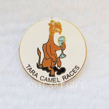Custom hard enamel metal pin badge tara camel races Icons on the pin 2024 - buy cheap
