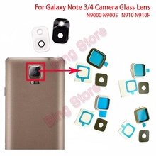 Стеклянный объектив для задней камеры для Samsung Galaxy Note 3 4 N9000 N9005 N910 N910F, стеклянная круглая крышка для задней камеры с Adhensive 2024 - купить недорого