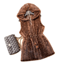 Harppihop-chaquetas de piel de visón hechas a mano para mujer, abrigos de piel con capucha de piel, chalecos de Piel de visón Natural para invierno, 2019 2024 - compra barato