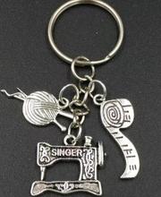 Sewing Machine & ball of yarn & ruler Charm DIY Keychain,Tone Key Chain Keyring Fashion Pendant Jewelry 2024 - buy cheap