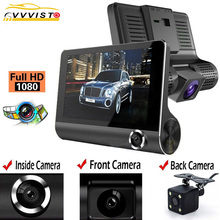 2018 VVVIST Автомобильная камера зеркало заднего вида 4 дюйма Full HD 1080P рекордер вождения внутри 3 камеры s Авто регистратор цифровой видео DVR 2024 - купить недорого