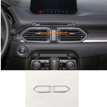 Наклейка для автомобиля внутренняя отделка накладка Передняя средняя вентиляция кондиционера 2 шт. для Mazda CX8 CX-8 2017 2018 2019 2020 2024 - купить недорого