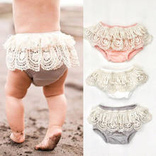 Cute Children Princess Clothing Baby Girl Lace Pants Toddler Ruffle Frilly Nappy Cover Bloomer Short Pants 2024 - buy cheap