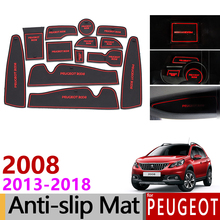 Anti-Slip Rubber Gate Slot Mat Cup Mats for Peugeot 2008 2013-2018 Accessories Stickers Styling 2013 2014 2015 2016 2017 2018 2024 - buy cheap