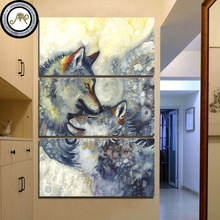 Wolves Lovers by sunima-mysteryart, impresión en HD, 3 piezas, arte en lienzo, imagen artística para pared, decoración del hogar, imágenes para CU-3025C de dormitorio 2024 - compra barato