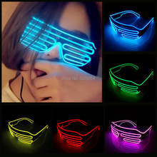 Halloween Night Club Dance DJ Bar Supplies Glowing Neon LED illuminating Glasses Novelty Party Cosplay EL Glasses 2024 - buy cheap
