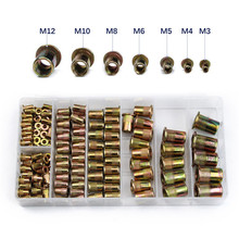 165 PCS Stainless Steel  M3 M4 M5 M6 M8 M10 M12 Flat Head Rivet Nuts Set  Insert Reveting  Rivet Nuts 2024 - buy cheap