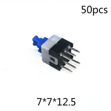 50 pcs/lot 7*7*12.5 mm DIP 6 Pin Mini Self-locking Push Button Switch Multimeter DPDT G64 7x7x12 2024 - compre barato