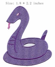 Serpiente púrpura 1,8 "bordado ancho para lengua/caminar/terrible 2024 - compra barato