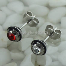 6mm Ball 316L Stainless Steel  Ear Stud Earrings Mixed 10 Color Gem Body Jewelry 2024 - buy cheap