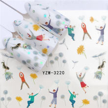 YWK 1 шт. 2020 новые стили искусственные наклейки Одуванчик/цветок/кошка Переводные украшения для ногтей 2024 - купить недорого