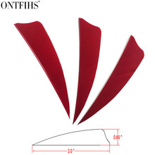 200 шт. ONTFIHS 3-дюймовые перья для стрел щит оперение из индейки, снаряжение стрелка из лука Fletches Hunting Arrow DIY 2024 - купить недорого