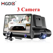 HGDO Car DVR 3 Cameras Lens Dash Camera 4.0 Inch Dual Lens With Rear View Camera Video Recorder Auto Registrator Dvrs Dash Cam 2024 - buy cheap