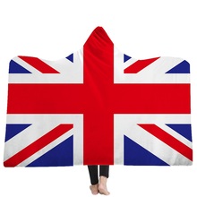 British Flag American US Flag Wearable Hooded Blanket Throw for Adults Kids Cloak Manta Sofa Fleece Sherpa Plush Blankets Hoodie 2024 - buy cheap