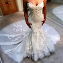 Vestido de noiva longo estilo sereia, noiva elegante, em cetim, 2021 2024 - compre barato