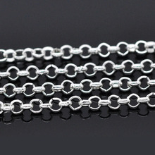 DoreenBeads-cadena abierta de eslabones, accesorio Chapado en plata, 2,5x0,5mm,1M 2024 - compra barato