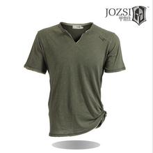 Men's Outdoor t-shirt wear 100% Cotton short sleeved t-shirt V Collar Sports t shirt clothing 2024 - buy cheap