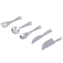 Vajilla de miniaturas Vintage para casa de muñecas, cuchillo, tenedor, cuchara, juguete para niños, decoración, novedad, 5 unids/set 2024 - compra barato