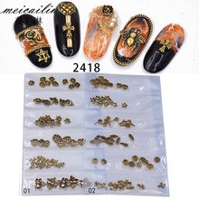 6 Grids DIY Metal Gold Silver Copper Bee Wing Studs Rivets Punk Chain For Nails Design Charms Manicure 3D Nail Art Decorations 2024 - buy cheap