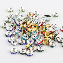 Cuentas espaciadoras de diamantes de imitación para fabricación de joyas, pulsera hecha a mano de Color mezclado de 6mm, 50 Uds., 17 colores a elegir 2024 - compra barato