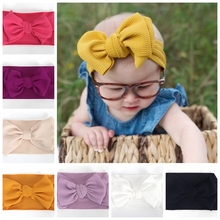 Yundfly New Big Bows Nylon Baby Headband Cute Bowknot Kids Girls Wide Headwear 2024 - buy cheap