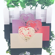 10Colors 50pcs Table Cards Love Heart Laser Cut Paper Vine Seat Cards For Wedding Party Favors Decoration Name Place Cards 2024 - buy cheap