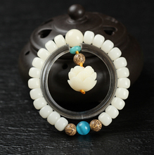 Fashion Authentic Hainan White Bodhi Root Single Circle Lovers Buddha Beads Bracelet Bodhi Root Prayer Hand String Women Jewelry 2024 - buy cheap
