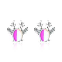 Moonstone Zircon Elk Antlers Stud Earrings For Women Trend Creative Party Gift Jewelry Accessories SAE371 2024 - buy cheap