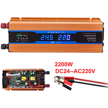 Sistema inversor para autos, conversor de tensão, 2200w, 24 v, 220 v, tensão de 24 v a 220 v, display de dc para ac 50hz 2024 - compre barato