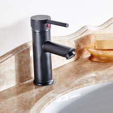 Single Handle Bathroom Basin Faucets Cold and Hot Water Mixer Basin Sink Tap Bathroom Black Faucet Painting Finish Basin Faucet 2024 - buy cheap