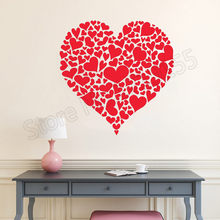 Valentine's Day Heart of Hearts Sticker Decal Heart Shaped Love Wall Stickers For Girl Rooms Store Window Vinyl Home DecorZW283 2024 - buy cheap