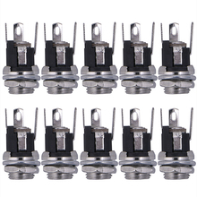 10pcs DC Power Supply Jack Socket Female Panel Mount Connector 5.5*2.1mm New 2024 - buy cheap