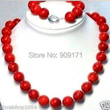 Free Shipping>>>Excellent 10mm Red Tibet Coral necklace bracelet set 2024 - buy cheap