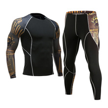 Camiseta esportiva masculina, conjunto térmico de manga longa para homens, camiseta para crossfit, fitness, com camada de base 4xl 2024 - compre barato
