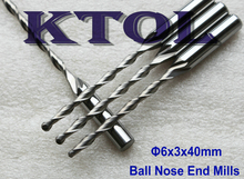 10Pcs 6*3*40MM 2 Flutes Carbide Ball Nose End Mills CNC Wood Cutter Set, 70MM Long Blade Spiral Router Bits CNC Engraving Tools 2024 - buy cheap