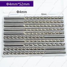 4mm*52mm,10pcs,CNC machine solid carbide end mill,woodworking insert end milling cutter,4 Flutes end mill,PVC,MDF,Acrylic Cutter 2024 - buy cheap