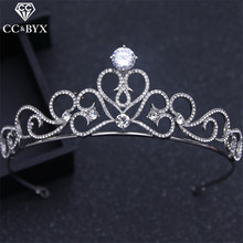 CC Tiaras And Crwons Hairbands Sweet Princess Engagement Wedding Hair Accessories For Bridal Jewelry Heart Shape Simple XY131 2024 - buy cheap