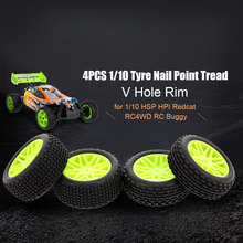 4PCS 1:10 RC Car Off-road Tyre Nail Point Tread Pattern V Hole Rim for 1:10 HSP HPI Redcat RC4WD RC Buggy 2024 - buy cheap