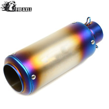 Universal 36-51MM 61MM Motorcycle  Exhaust Pipe With Muffler Moto Bike Pot Escape For suzuki gsr 600  yamaha benelli trk502 2024 - buy cheap