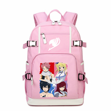 Anime Fairy Tail Natsu Lucy Pink School Backpack Cartoon Canvas Cute Bagpack Mochila Feminina Rucksack Harajuku Bookbag 2024 - buy cheap