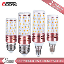 Lámpara LED E27 E14 SMD2835, Bombilla de maíz de 220V, 50 72 LED, candelabro de alto brillo, luz de vela para decoración del hogar, ampolla 2024 - compra barato