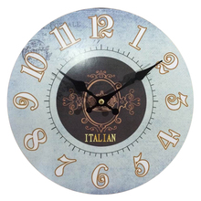 Italy Wood Wall Clocks New Arrival Antiqued Quartz MDF Wooden Clock 10'inch Home Decoration Big Wall Clock 2024 - buy cheap