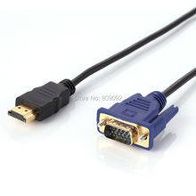 6ft 1.8m 1080P HDMI to VGA Male Converter Adapter PC TV HDTV Cable Golden Plate 2024 - buy cheap