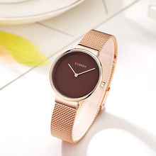 CURREN-reloj analógico de cuarzo para mujer, nuevo accesorio de marca de lujo, oro rosa 2024 - compra barato