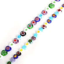 New Listing 8mm/10mm Heart Beads Millefiori Flower Lampwork Glass Beads Mix Color For Necklace Bracelet DIY Jewelry Making 2024 - buy cheap